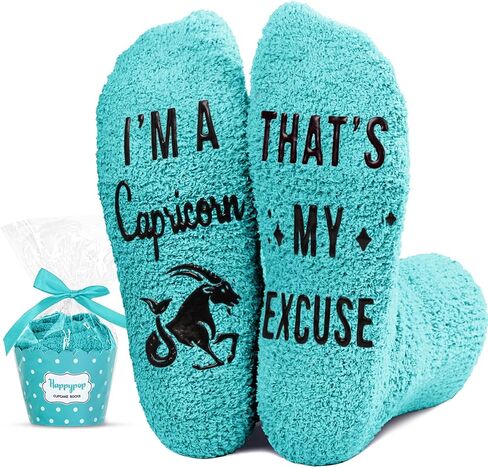 HAPPYPOP Gemini Zodiac Birthday Astrology Constellation Horoscope Gifts for Women Teen Girls, Fuzzy Green Fluffy Space Galaxy Gemini Socks Teens in Saudi Arabia