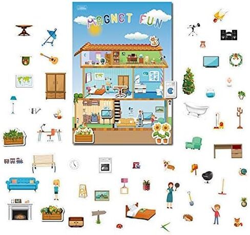 Magnetic Portable Playboard Cute Zoo Ainimal Magnets Create Scene for Todder Kids Perfect Preschool Learning Travel Toy (51 Pcs) in Kuwait