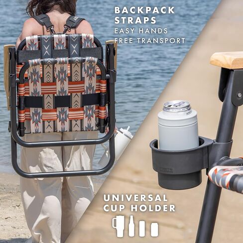 GoSports WOVN Premium Beach & Camping Chairs - Folding Backpack Chairs for Adults - 9 Styles Available in Saudi Arabia