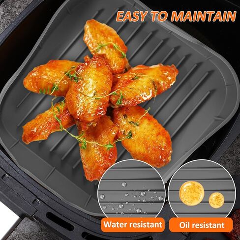 iplusmile Silicone Liners Square 8 Inches for Air Fryer, Reusable Silicone Pot Baking Tray Non Stick Food-grade Safe Air Fryer Liner Basket Accessories for Air fryers Oven in Saudi Arabia