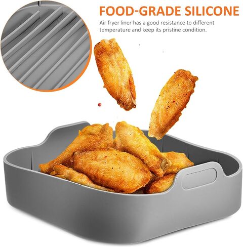 iplusmile Silicone Liners Square 8 Inches for Air Fryer, Reusable Silicone Pot Baking Tray Non Stick Food-grade Safe Air Fryer Liner Basket Accessories for Air fryers Oven in Saudi Arabia