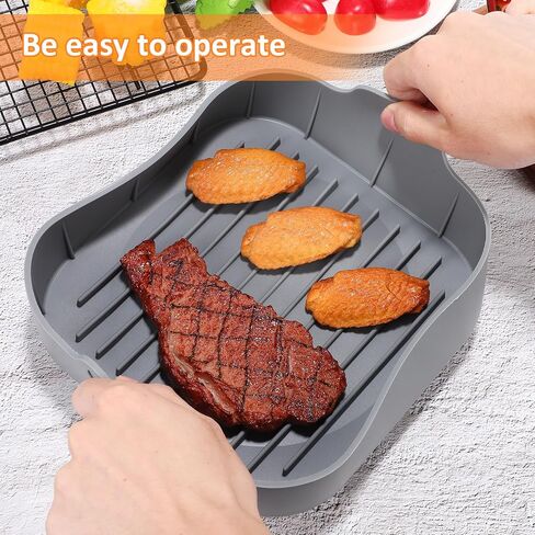 iplusmile Silicone Liners Square 8 Inches for Air Fryer, Reusable Silicone Pot Baking Tray Non Stick Food-grade Safe Air Fryer Liner Basket Accessories for Air fryers Oven in Saudi Arabia
