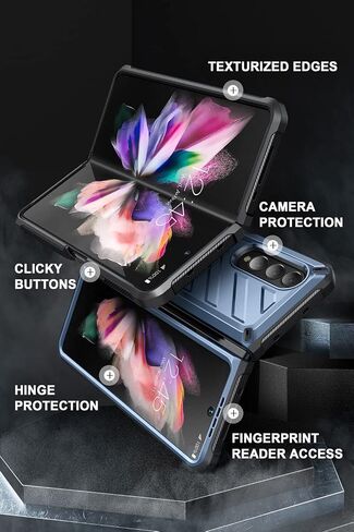 جراب SUPCASE لهاتف Samsung Galaxy Z Fold 3 مع حامل (Unicorn Beetle)، [واقي شاشة مدمج ومشبك حزام] جراب هاتف واقٍ متين ومقاوم للصدمات لكامل الجسم لهاتف Galaxy Fold 3، قابل للإمالة in Saudi Arabia