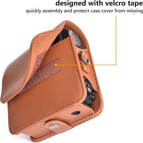 حافظة MUZIRI KINOKOO لكاميرا Instax Mini 99 الفورية، حافظة من جلد البولي يوريثان بتصميم عتيق Instax Mini 99 سهلة الحمل مع حزام كتف قابل للتعديل - أسود in Kuwait