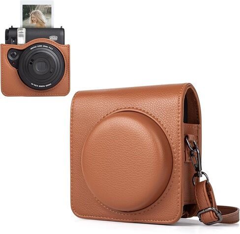 حافظة MUZIRI KINOKOO لكاميرا Instax Mini 99 الفورية، حافظة من جلد البولي يوريثان بتصميم عتيق Instax Mini 99 سهلة الحمل مع حزام كتف قابل للتعديل - أسود in Kuwait