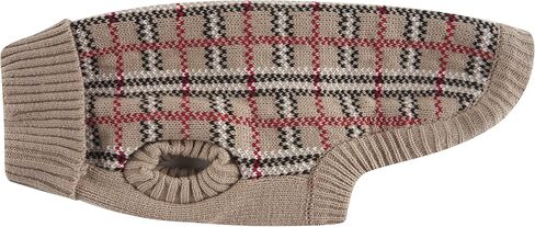 سترة الحيوانات الأليفة المحبوكة منقوشة باللون البيج من Nothers للكلاب الكبيرة والقطط، ملابس معطف دافئ، ملابس تريكو شتوية للحيوانات الأليفة للطقس البارد، مقاس X-Large (XL) 19 بوصة طول الظهر، Xlarge طول الظهر 19 بوصة in Kuwait