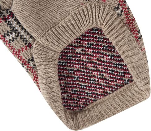 سترة الحيوانات الأليفة المحبوكة منقوشة باللون البيج من Nothers للكلاب الكبيرة والقطط، ملابس معطف دافئ، ملابس تريكو شتوية للحيوانات الأليفة للطقس البارد، مقاس X-Large (XL) 19 بوصة طول الظهر، Xlarge طول الظهر 19 بوصة in Kuwait