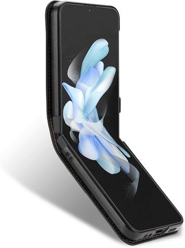حافظة هاتف بمحفظة كروس لهاتف سامسونج جالاكسي Z Flip 6/ Galaxy Z Flip 5 مع حامل بطاقة، حافظة جلدية طويلة قابلة للإزالة مقاومة للصدمات لهاتف Samsung Galaxy Z Flip6. CT-أسود in Kuwait
