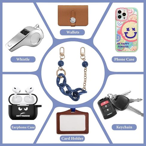 Phone Lanyards Wrist Strap,Metal Acrylic Hook Wristlet Bracelets Phone Wristlet Strap Decoration Gifts in Saudi Arabia