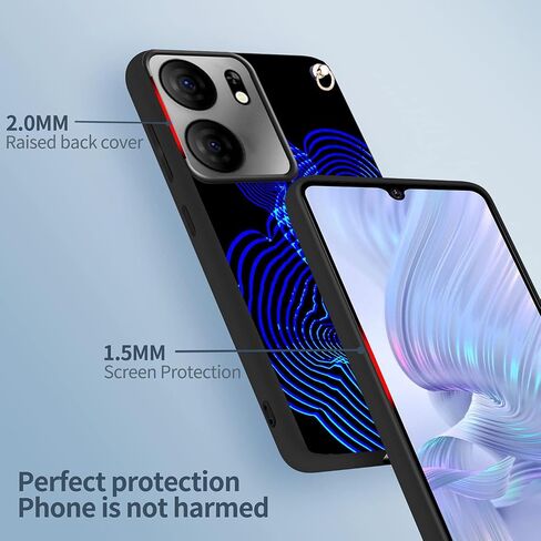 حافظة TPU مرنة لهاتف BLU View 5 B160V، حافظة Tracfone BLU View5 B160V مع حزام معصم بحبل حول الجسم بدون استخدام اليدين | نمط الأزهار الأزرق الداكن المشارب زهرة اللوحة لينة غطاء BLUView 5 ضئيلة in Saudi Arabia