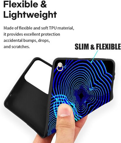 حافظة TPU مرنة لهاتف BLU View 5 B160V، حافظة Tracfone BLU View5 B160V مع حزام معصم بحبل حول الجسم بدون استخدام اليدين | نمط الأزهار الأزرق الداكن المشارب زهرة اللوحة لينة غطاء BLUView 5 ضئيلة in Saudi Arabia