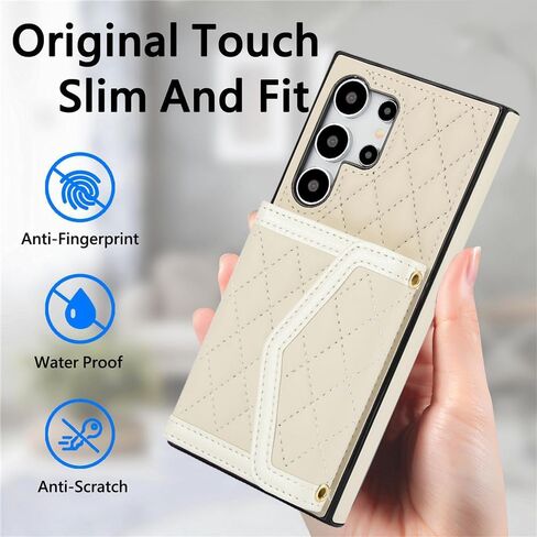 for Samsung Galaxy S24 Ultra (Not S24) Crossbody Wallet Case for Women, PU Leather Card Slot Phone Case with Cash Pocket Kickstand Purse Lanyard Case for Samsung S24 Ultra.Pocket Black in Kuwait