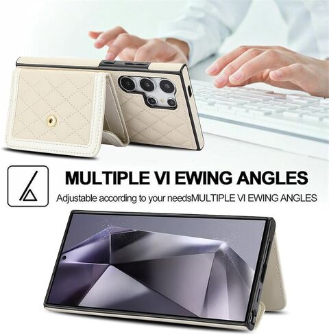 for Samsung Galaxy S24 Ultra (Not S24) Crossbody Wallet Case for Women, PU Leather Card Slot Phone Case with Cash Pocket Kickstand Purse Lanyard Case for Samsung S24 Ultra.Pocket Black in Kuwait