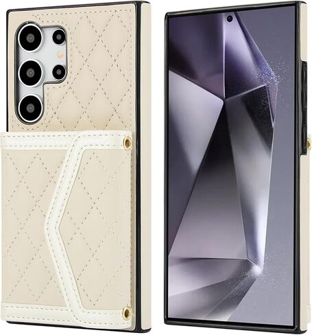 for Samsung Galaxy S24 Ultra (Not S24) Crossbody Wallet Case for Women, PU Leather Card Slot Phone Case with Cash Pocket Kickstand Purse Lanyard Case for Samsung S24 Ultra.Pocket Black in Kuwait