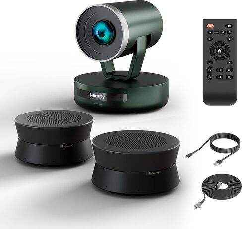 V415 4K PTZ Webcam, Zoom Certified Conference Camera, 15x Hybrid Zoom, AI-Powered Noise Cancellation, HDMI | RJ45 NDI Supported, 350° Pan & 60° Tilt, Remote Control for Zoom/Teams/Google Meet in Saudi Arabia