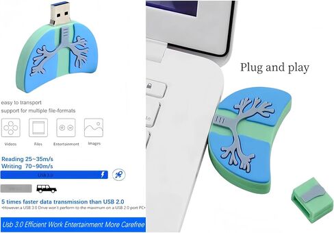محرك أقراص فلاش USB 3.0 سعة 128 جيجابايت، محرك أقراص فلاش كارتوني جديد، عصا ذاكرة الرئة، عصا ذاكرة من مطاط السيليكون in Saudi Arabia