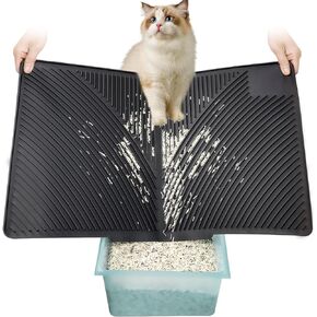 Cat Litter Mat, 26.8"x15" Litter Trapping Mat, Easy to Clean Litter Box Mat, Waterproof, Urine-Proof, Large Litter Trapping Mat Washable, Scatter Control