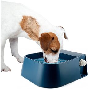 Billionchains Dog Automatic Water Dispenser Dog Waterer 2 Liter Auto Fill Water Bowl for Dog Cat Chicken - Blue