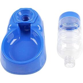 Dog Waterer Pet Food Feeder and Water Dispensers Water Dispenser Bowl Gravity Water Bowl for Dogs Cats (Blue)