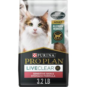 Purina Pro Plan Allergen Reducing, High Protein Cat Food, LIVECLEAR Turkey and Oatmeal Formula - 3.2 lb. Bag