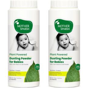 Mother Sparsh Talc-Free Natural Dusting Powder for Babies, 100 g (Pack of 2)