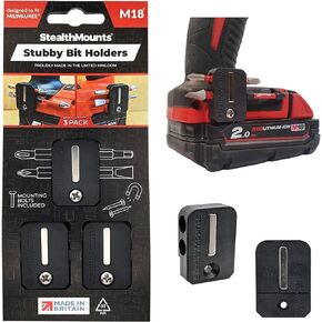 StealthMounts Milwaukee M18 Stubby Bit Holders BLACK