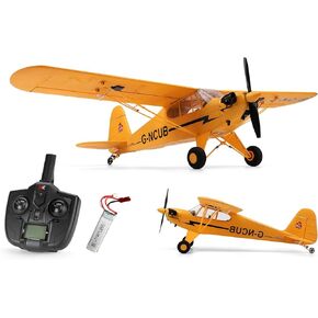 Large Brushless Remote Control Plane XK A160 RC Aircraft Glider WarII J3 Main Battle Military Aircraft 6-Axis Gyroscope 5-Channel 3D Stunt Somersault Flight 6 AXIS Gyro For Beginners Adults Expert