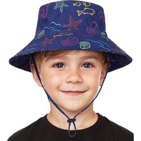 Baby Sun Hat UPF 50+ Sun Protection Hats Toddler Bucket Hat Kids Summer Beach Hats Wide Brim Outdoor Play Hat for Boys Girls