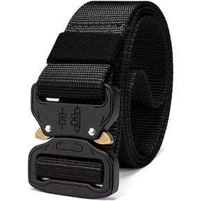 CRAZY AL'S Tactical Belt, Tactical Heavy Duty Hybrid Quick-Release EDC Belt, CCW Gun Belt, Military Hiking Rigger 1.5 inch Nylon Web Work Belt,Black
