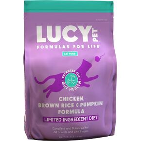 Lucy Pet Products Pet Chicken, Brown Rice & Pumpkin, LID Cat Food 4lb