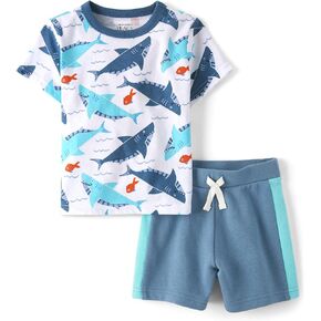 The Children's Place Baby Boy's and Toddler Sleeve Shirt and Shorts 2 Piece