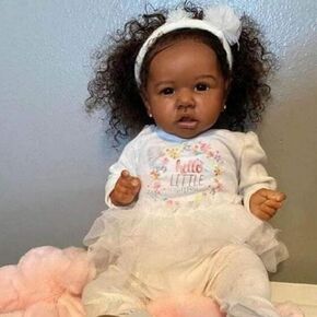 Reborn Baby Dolls Girls with Opened Blue Eyes 18 Inch Handmade Realistic Newborn Lifelike Dolls in Soft Vinyl and Weightd Body for Daughter