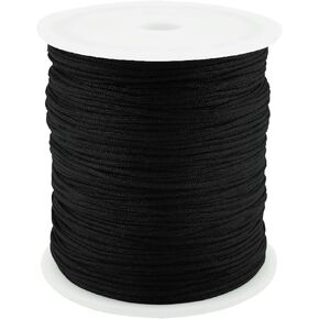 Satin Nylon Cord, 328 Feet 2 mm Silky Nylon Rattail Cord for Jewelry Making, Necklaces and Beading Macrame Bracelets, Braided Necklaces, Chinese Knotting, Arts and Crafts