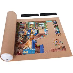 Tektalk Jigsaw Puzzle Roll Mat Puzzle Saver Storage مع شريطين مطاطيين أنبوب قابل للنفخ، قم بتخزين الألغاز المقطوعة حتى 1500 قطعة (كاكي) in Kuwait