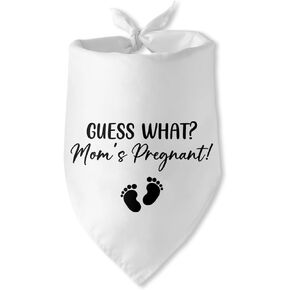 Guess What Mom is Pregnant Baby Announcement Dog Bandana Gender Reveal Dog Bandana Puppy Bandana Pregnancy Announcement Photo Prop Pet Scarf Accessories for Pet Dog Lovers Gifts