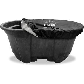 Sobana 100 Gallon Ice Water Therapy Ice Bath Cover Cold Water Cover,Oval Stock Tank Cover with Superior Cold Snap Foil Insulated Layer,Keep Your Tank Cooler, Black