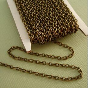 QTMY 15 Feet 3x2x0.6mm Antique Bronze Round Cable Unfinished Chain for Jewelry Making (Antique Bronze)