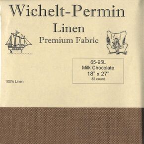 Wichelt-Permin Premium Linen Fabric for Cross Stitch Milk Chocolate 32ct 18" x 27" …