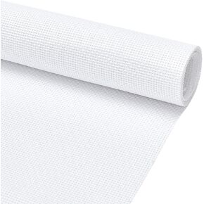 BENECREAT 16CT Cotton Cross Stitch Fabric, 40x20 Inch Aida Cloth 16 Count Embroidery Cloth for Craft Embroidery, Handmade Needlework, DIY Handicrafts, 0.5mm Thick