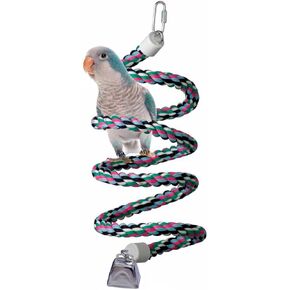 Super Bird Creations - SB326 Large to XL Bungee Bird Toy - Rope Perch for Amazons, African Greys, Cockatoos, Macaw - Colorful Hanging Perch - Enriching Bungee Toy for Large/XL Birds & in Bird Cages