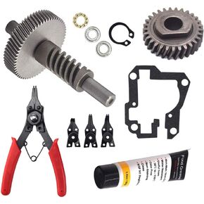 9709231 WP9709231 Worm Gear & 9706529 W11086780 Gear Kit - Compatible with Whirlpool Stand Mixer - Replace AP3085342, 905384, AP3854320, 9703446, 9703699 Have Circlip Pliers & 1.8 Oz Greases