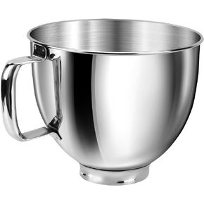GasSaf 5Quart Mixer Bowl, Kitchen Mixering Bowl, Stainless Steel Standing Mixer Bowl Attachment Suitable for Kitchen-aid Series 4.5-5 QT Tilt-Head Mixer