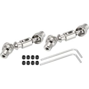 MECCANIXITY RC Car Drive Shaft CVD Center Drive Shaft with M3 Grub Screws Metal 47-53mm Silver for B16 RC Truck Crawler Car Pack of 2
