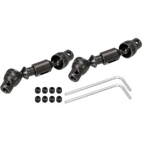 MECCANIXITY RC Car Drive Shaft CVD Center Drive Shaft with M3 Grub Screws Metal 47-53mm Black for B16 RC Truck Crawler Car Pack of 2