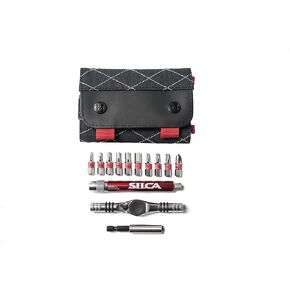 SILCA T-Ratchet + Ti-Torque Kit | 10 S2 High Vis Hex Bit Set, Torx, Phillips Bits | Waxed Canvas Carrying Case | T Tool Set | T Tool Ratchet Repair Set