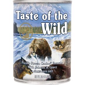 Taste of the Wild Pacific Stream Salmon in Gravy Wet Dog Food Cans 12 Pack 13.2 Ounce Ea. Fast Delivery Just Jak's Pet Market