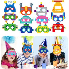 JeVenis Robot Party Supplies Robot Party Favors Robot Eyemask Robot Costume Accessories Robot Birthday Party Decoration Robot Headband