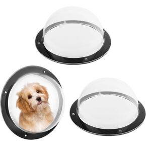 2 Pack Dog Fence 12.2inch Clear View Dome Pet Peek Window Bubble Peek Window Playground Doggie Fence Window