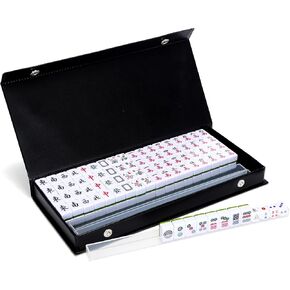 drizzle Numbered Travel Mahjong Mini Set 20mm with Instructions - Portable 146 Tiles for Beginners with 4PCS Racks 2 Pounds Chinese Mah-Jong Game 麻将 in Kuwait