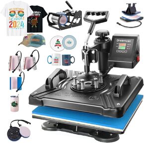 AKEYDIY 8 in 1 Heat Press Machine 12x15inch 360°Swing Away Digital T Shirt Pressing Machine Multifunction Heat Press Sublimation Combo for T Shirts Mugs Hat Plate Cap